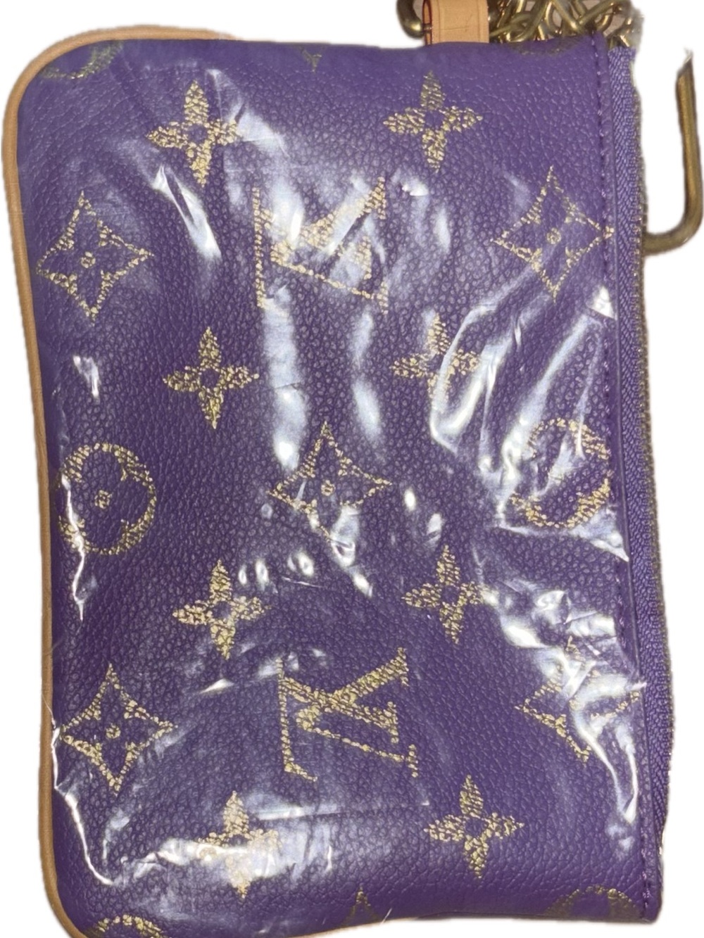 💜Purple and 💛 Gold Leather Mini Bag - Coin purse ~ NWT - Picture 5 of 5